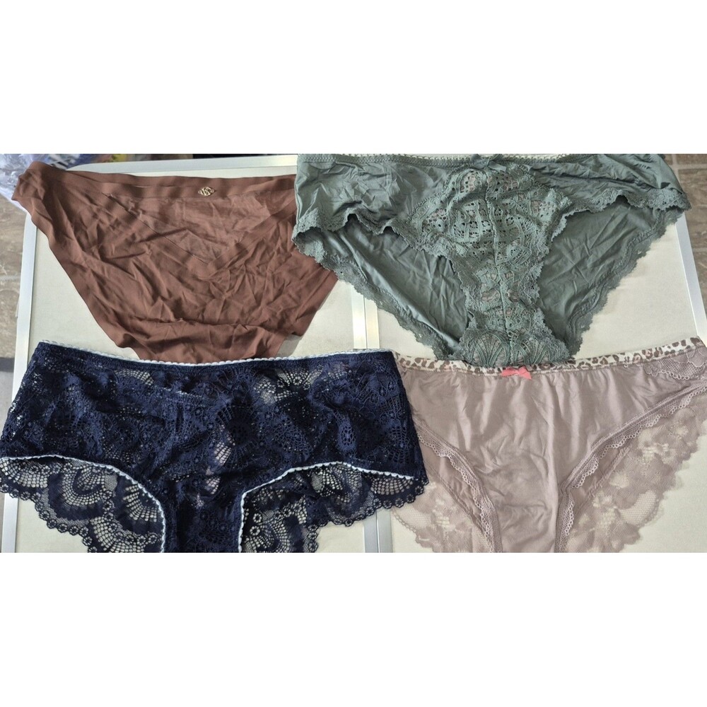 NWOT Lot Of 4 Victorias Secret Medium Underwear Panties Sheer Lace Soft New